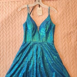 Sparkling Blue Sequin Dress